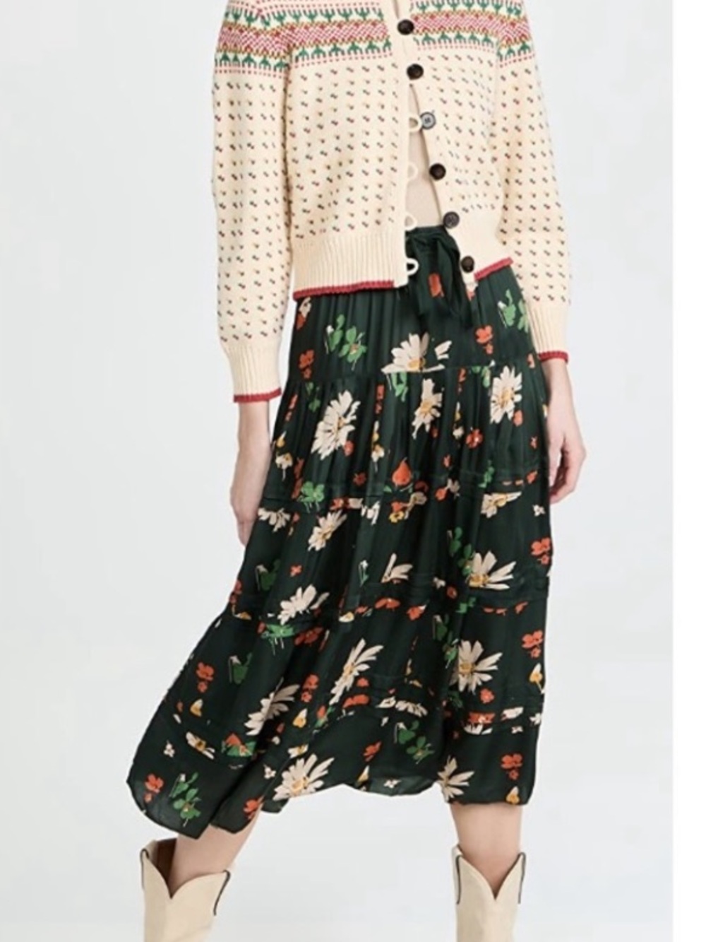 THE GREAT The Pastoral Skirt alpine floral